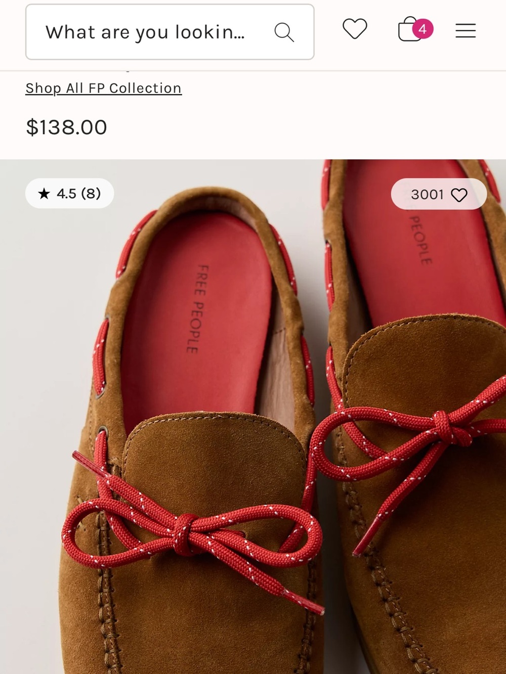 Free People Brown Suede Loafers with Red Accents